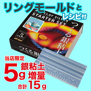 アートクレイシルバースターターセット【銀粘土 5g増量・リングモールド・レシピ付き】送料無料 純銀粘土 シルバー アクセサリー 手作り キット ギフト クラフト 銀細工 手づくり オリジナル ジュエリー