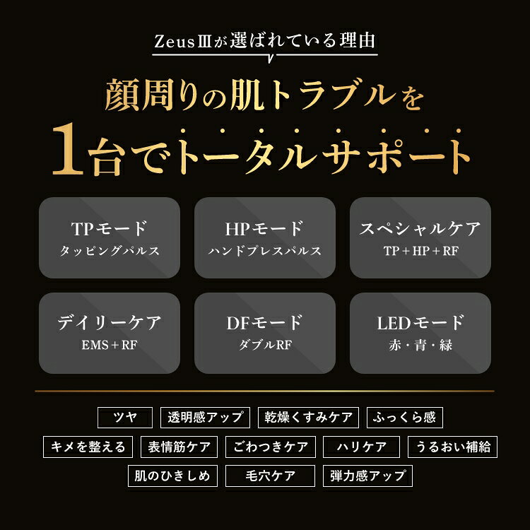 美顔器 ZeusIII ゼウス3 公式限定2年保証 美顔器 A. GLOBAL公式 総合 メーカー保証付き 高級美顔器 ems リフトアップ 毛穴ケア 引き締め たるみ ハリ シワ 美白 イオン アーティスティック&シーオー 美顔器 artco-shop-10000103 A. GLOBAL公式ストア楽天市場店 サンプル画像3