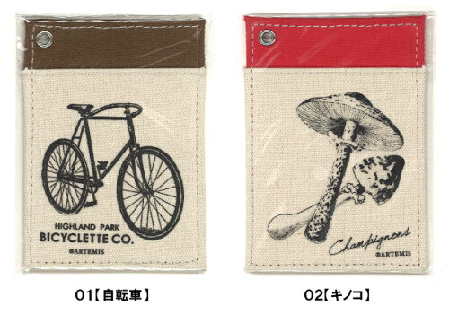 ファブリック パスケース 定期入れ 01自転車 02キノコ M おすすめ かわいい デザイン おしゃれ 可愛い 小学生 おもしろ 雑貨メーカー 直営店舗 アーティミス 日本代購流行生活代購館 Myjp 日本代購