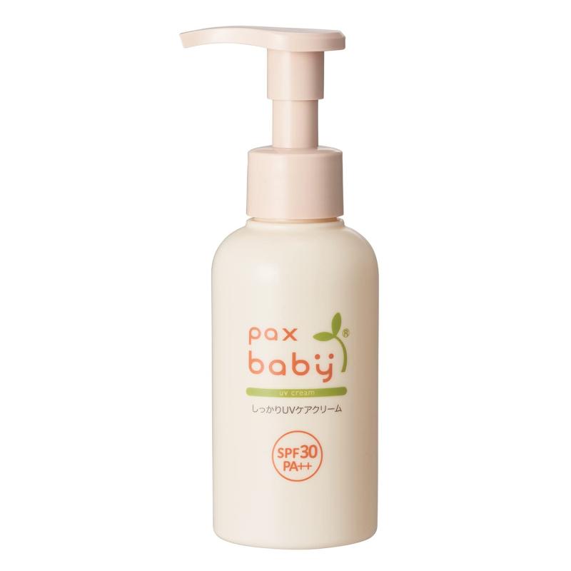 パックスベビー しっかりUVケアクリーム SPF30 90g 日焼け止め ポンプ UV 無添加 無香料 天然由来100% オーガニック 太陽油脂