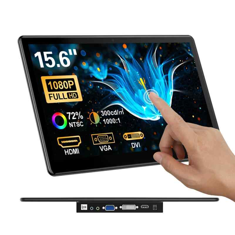 Mayfee モバイルモニター タッチパネル 15.6 インチ、FHD 1920×1080 IPS ラップトップタッチモニター HDMI VGA DVI プラグアンドプレイサポート VESA マウント ラップトップ PC Mac と互換性あり