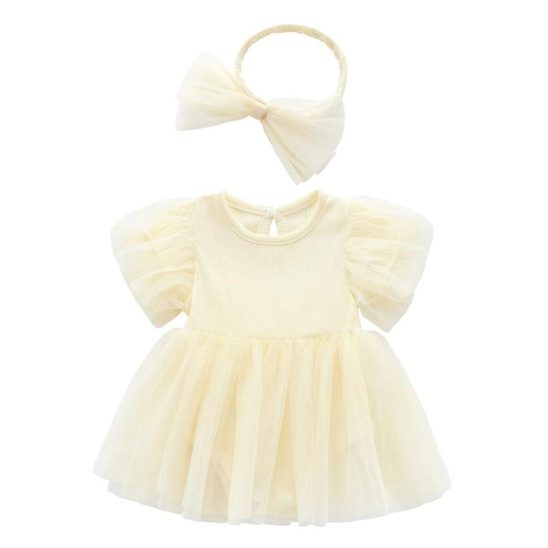 Famuka ベビー服 スカート付き 半袖 ボディースーツ ロンパース カバーオール ドレスオール ワンピース 女の子 子供服 夏 綿 カバーオール 赤ちゃん フリル 無地 ピンク