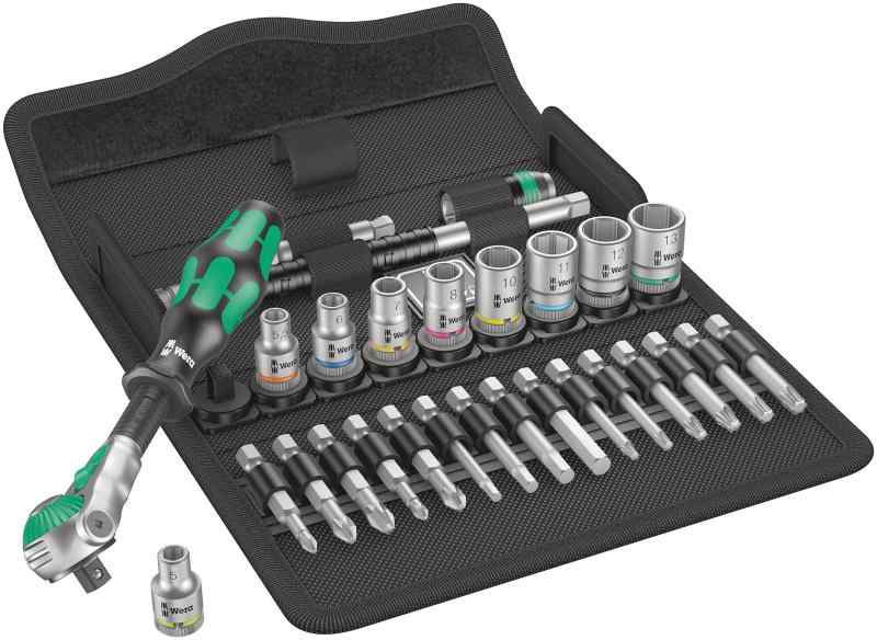 WERA ヴェラ 差込角1/4DR 28点組ZYKLOPソケットレンチセット 004016のサムネイル