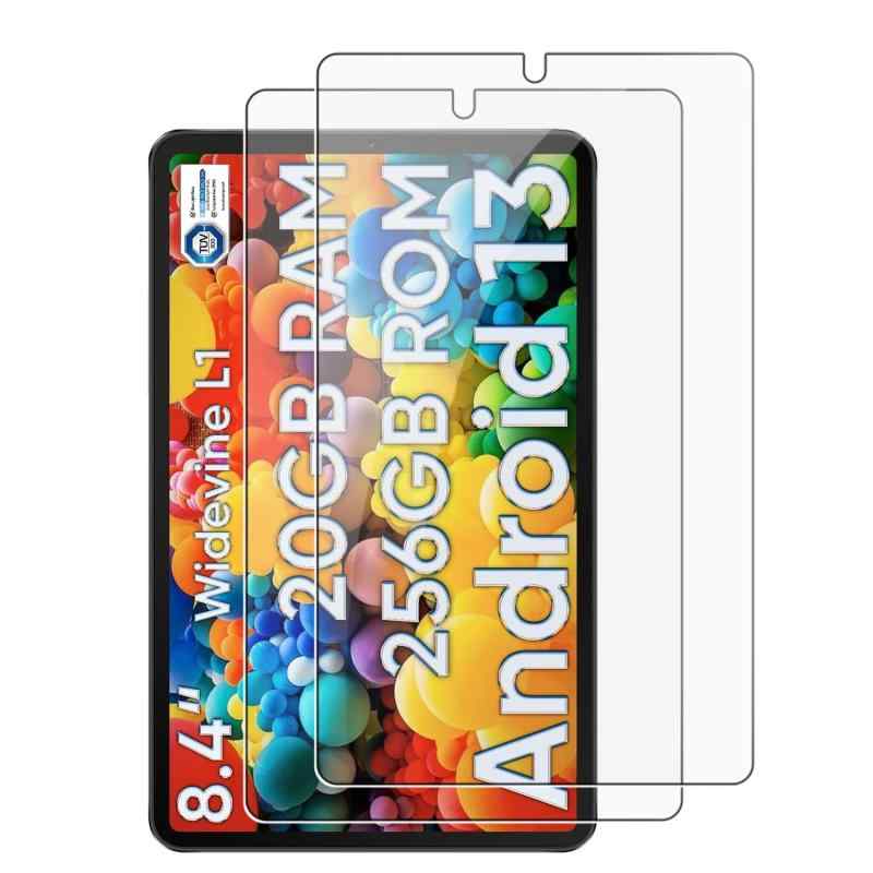 【2枚セット】Headwolf FPad7/Headwolf FPad6/Alphawolf APad2 8.4インチ 用 フィルム タブレット保護フィルム 強化ガラス 【HUKWIMO】9H硬度 保護フィルム 指紋防止 HD高透過率 自動吸着 傷に強い 撥水撥油