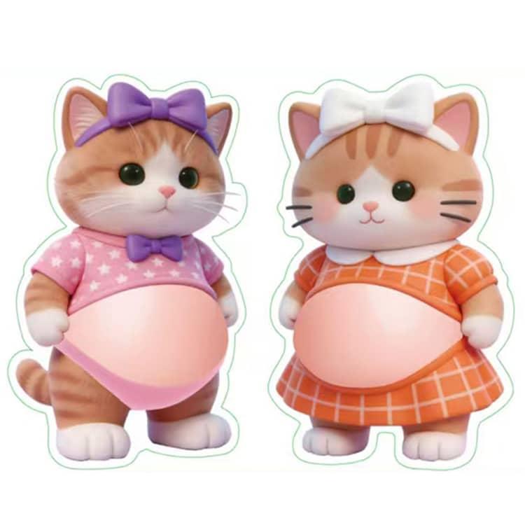 ふわふわ 猫 ぷにぷに シール 柔らかい腹 かわいい マシュマロシール 22点44枚入 猫 もっちりスクイーズ ストレス解消　 お腹 スクイーズ ストレス解消　 ストレス解消 ぷにぷ artezakka-10107472 アルテ雑貨 サンプル画像3