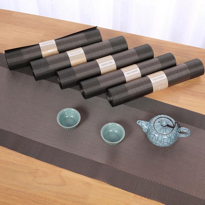 Rakuten - PVC材質 テーブルランナー 防汚断熱 食卓カバー 上品 豪華 フリーカット 茶卓掛け 家庭用 業務用 おもてなし 丸巻き 収納しやすい