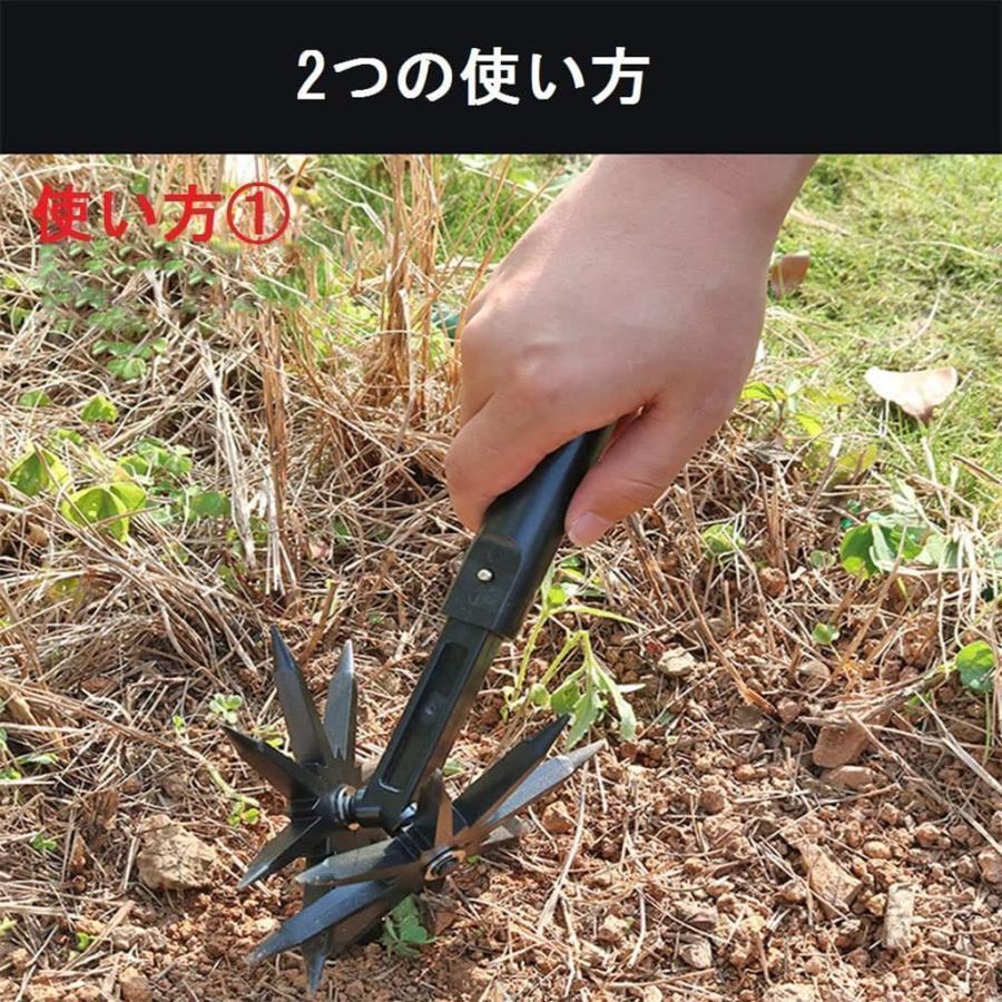 耕運機 手押し コードレス 回転式 耕うん 手動式耕うん機 種まきツール ミニ耕運機...