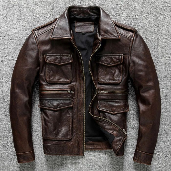 バイクジャケット 革ジャン 皮ジャン 牛革 本革 アウター ライダース ライダースジャケット バイク レザージャケット レトロ風 真革 牛レザー 防風 防寒 レザー お洒落 革ジャン メンズ 大きいサイズ(2.0)