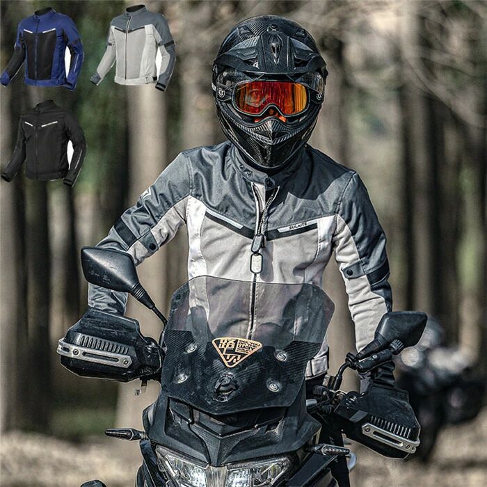 Rakuten - バイクウエア バイクジャケット メッシュ 通気 速乾 ライダージャケット レーシング ツーリング プロテクター付き 保護 スキニー 自転車ウェア 長袖 春 夏 秋