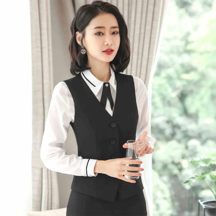ベスト レディース 事務服ベスト 制服 4つボタン 洗える 単品 制服 おしゃれ フォーマル 仕事用 ベストスーツ フォーマル ビジネス 面接 おしゃれ 着痩せ 送料無料 artezakka-10108535 アルテ雑貨 サンプル画像2