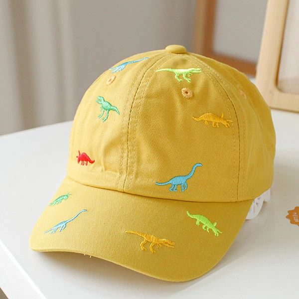 恐竜 刺繍 キャップ キッズ つば付き 帽子 コットン サイズ調整OK ベースボールキャップ 男の子 女の子 春夏 秋 写真撮影 御祝 お祝い 韓国子供服 服 2