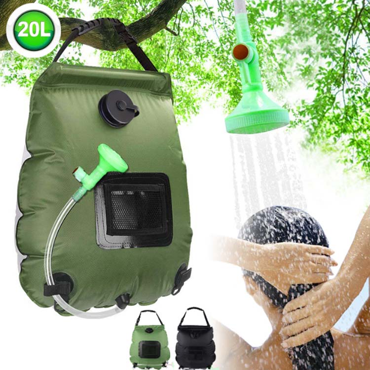 屋外用 送料無料 20L 大容量 水温計付き 携帯用 移動式 シャワーバッグ 送料無料 ポータブルシャワー アウトドア用品 ソーラー ウォータータンク 収納袋付き コンパクト 電源不要 手洗い 簡易シャワー バッグ型 キャンプ 登山 防災 災害時 釣り 野外 artezakka-10106748 アルテ雑貨 サンプル画像2