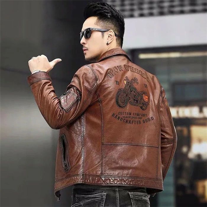 バイクジャケット 革ジャン 皮ジャン PU レトロ風 レザージャケット アウター ライ...
