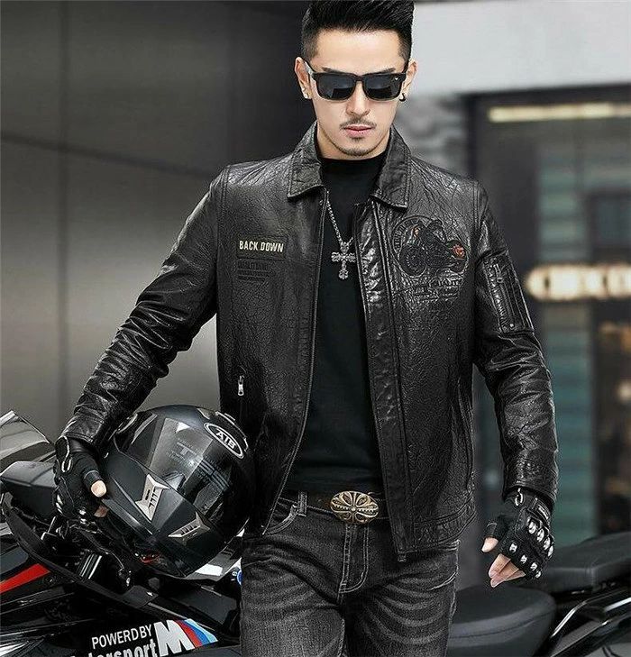 バイクジャケット 革ジャン 皮ジャン PU レトロ風 レザージャケット アウター ライ...