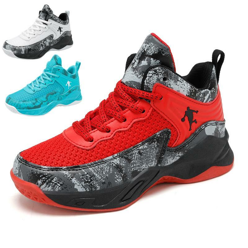 Sneakers - 小学生 バスケットシューズ ジュニア バスケットボールシューズ ハイカット スニーカー アウトドア バッシュ ランニングシューズ スポーツ靴 快適な 子供靴 通気性 20.5~24.5cm
