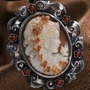 カメオブローチ&ネックレス シェルカメオ 女神バッカンテ ペルニーチェ氏製作 珊瑚付 イタリア名門工房製作 アンティーク古美 シルバー枠 カメオ アクセサリー ...