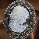 カメオブローチ&ネックレス シェルカメオ 女神バッカンテ ペルニーチェ氏製作 フィリグリー細工 イタリア名門工房製作 アンティーク古美 シルバー枠 カメオ アク...