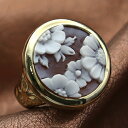 カメオリング イタリア製 シェルカメオ お花のカメオ カメオ彫刻家バルザーノ氏製作 Silver デザイナーズリング カメオ アクセサリー 高級 ギフト お誕生...