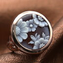 カメオリング イタリア製 シェルカメオ お花のカメオ カメオ彫刻家バルザーノ氏製作 Silver デザイナーズリング カメオ アクセサリー 高級 ギフト お誕生...