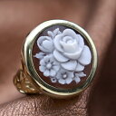 カメオリング イタリア製 シェルカメオ お花のカメオ カメオ彫刻家バルザーノ氏製作 Silver デザイナーズリング カメオ アクセサリー 高級 ギフト お誕生...