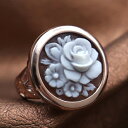 カメオリング イタリア製 シェルカメオ お花のカメオ カメオ彫刻家バルザーノ氏製作 Silver デザイナーズリング カメオ アクセサリー 高級 ギフト お誕生...
