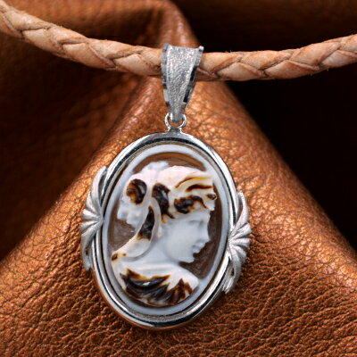 カメオペンダント&ネックレス Venus ヴィーナス 18金ホワイトゴールド 神々たちの1週間 ジュテス作 メンズ&レディース シェルカメオ カメオ アクセサリ...