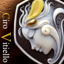 カメオ作品 ブローチ&ネックレス加工承ります ダイヤモンド マザーオブパール 美しい女性人物像のシェルカメオ ヴィティエッロ氏作 カメオ アクセサリー 高級 ギ...