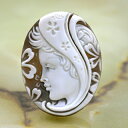 カメオ作品 繊細で美しい女性人物像 イタリア製 シェルカメオ 彫刻家オリス氏製作 ブローチ&ネックレス加工承ります カメオ アクセサリー 高級 ギフト お誕生日...