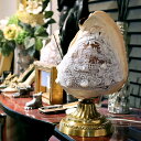 ランプ製品 イタリア製カメオ シェルカメオ 立体的なお花の彫刻 26cmの大きなカメオランプ カメオ彫刻家ロマーノ氏製作 世界で1点だけの手作り彫刻のカメオラン...