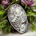 カメオブローチ&ネックレス お花の美しいシェルカメオ Lジャンニーニ氏製作 立体的なお花カメオ Silver 手作り枠付き レザーネックレス付 カメオ アクセサ...