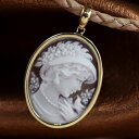 カメオネックレス&ペンダント 女性像 巨匠ペルニーチェ氏製作 18金ゴールド シェルカメオ K18 カメオ アクセサリー 高級 ギフト お誕生日 プレゼントにも...