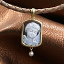 エンジェルのカメオネックレス シェルカメオ 天使 シモネッリ作 18金ゴールド 本真珠 アコヤ ベビーパール カメオ アクセサリー 高級 ギフト お誕生日 プレ...