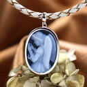 カメオネックレス 18金ホワイトゴールド 大天使 セラフィム エンジェル ドイツ製メノウカメオ ストンカメオ レザーネックレス付き カメオ アクセサリー 高級 ...