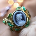 メノウカメオリング エナメル付 イタリア&ドイツ製 美しい女性人物像 G-DRAGON Silver シルバーギルド 上品&高品質&低価格 オシャレ リングサイ...