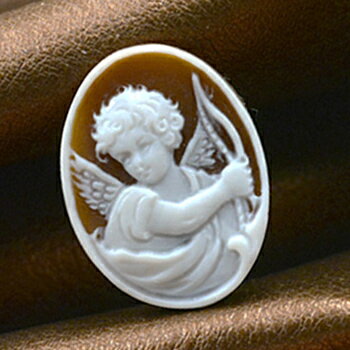 カメオ作品 巨匠ガロファロ作 エンジェル 天使 イタリア製 シェルカメオ ペンダント&ネックレス加工承ります カメオ アクセサリー 高級 ギフト お誕生日 プレ...