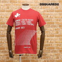 【アウトレット69％OFF】DSQUARED2 丸首Tシャツ S74GD0840 なめらかジャージー ロゴ プリント スポーティー ストリート 半袖 インポート メンズ ディースクエアード【gc185-37400TAF】