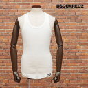 DSQUARED2 タンクトップ D9D423340 リブ編み ジャージー 無地 シンプル インナー 重ね着 イタリア製 ベーシック 定番 メンズ インポート【id207-24200TAF】