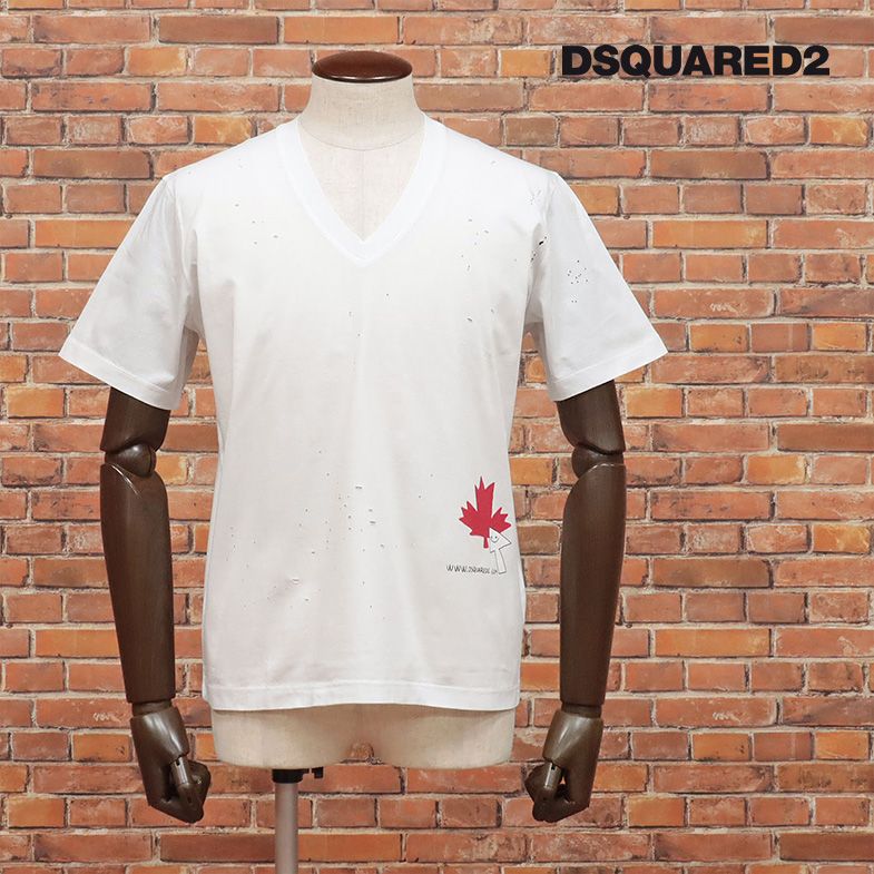 DSQUARED2 VネックTシャツ S71GD1136 上質