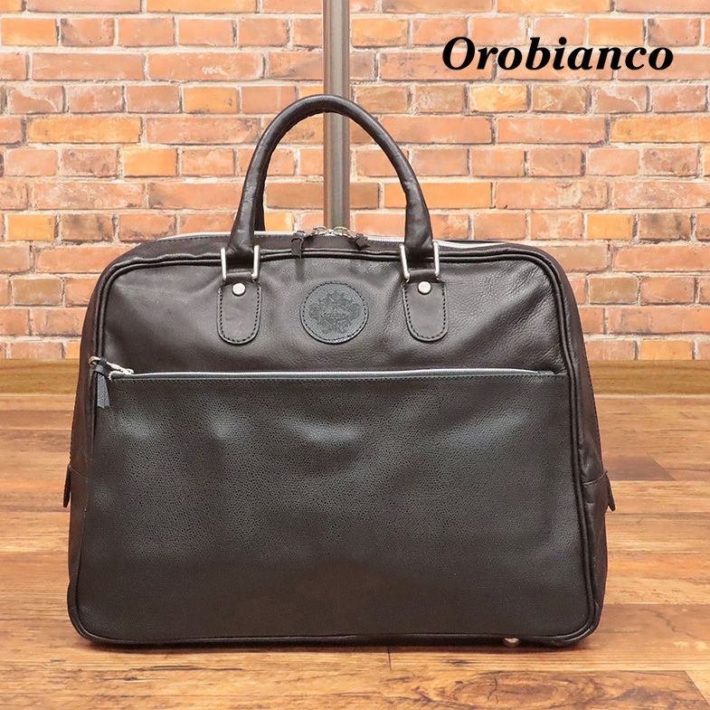 Orobianco ビジネス バッグ AMBASCIATORE 208 撥水 耐久PVC レザー 無地 イタリア製 ベーシック 上品 ブリーフケース メンズ イタリアブランド