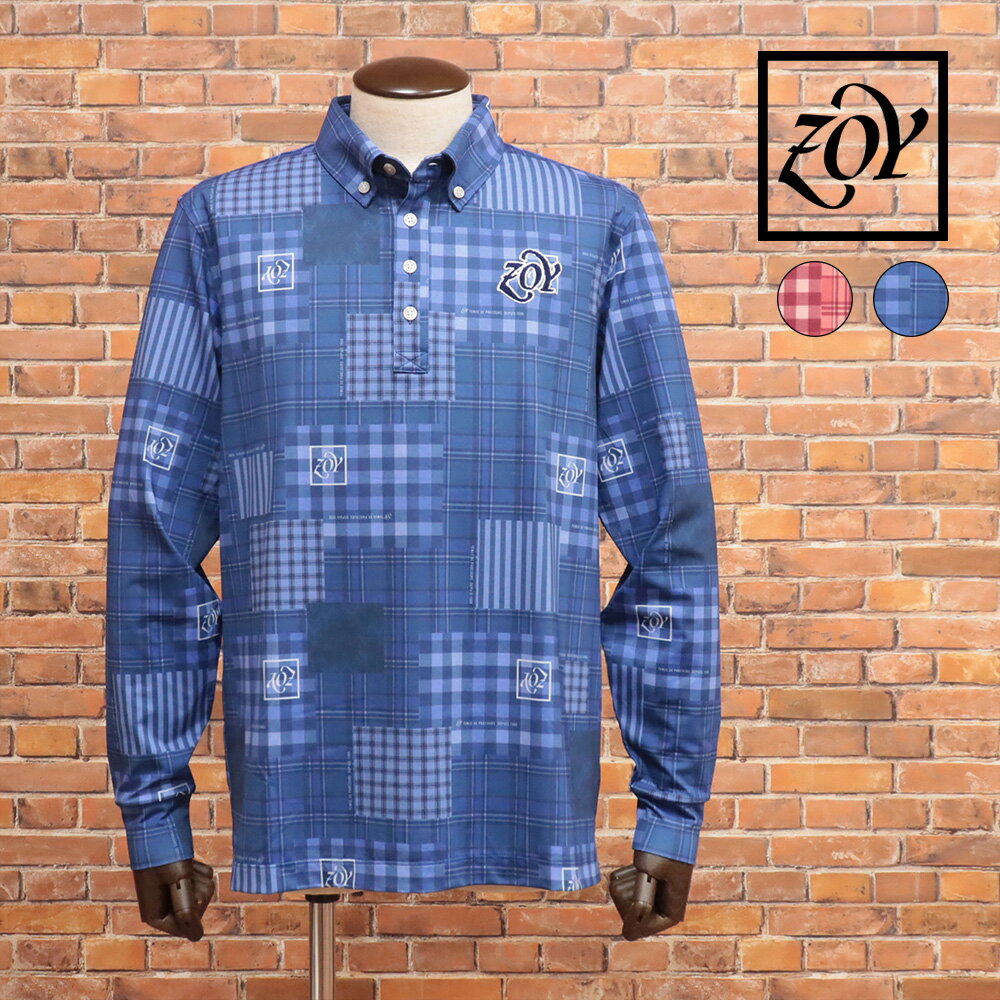 【期間限定ポイント10倍】秋冬 ZOY 長袖ポロシャツ 071424003 日本製 ボタンダウン Aerowarm 吸汗速乾 ..