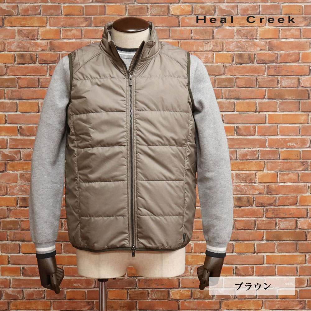 【期間限定ポイント10倍】秋冬 Heal Creek 中綿ベスト 001-49170 撥水 軽量 保温 防寒 ゴルフウェア 30代 40代 50代 メンズ 紳士 ヒールクリーク【mc120-39600TAF】