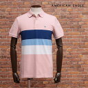 【期間限定ポイント5倍】春夏 AMERICAN EAGLE ポロシャツ 1165-2871 ジャージー快適 ボーダー柄 ワッペン レトロ 半袖 かわいい 父の日...