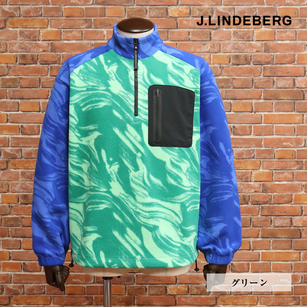【期間限定ポイント10倍】秋冬 J.LINDEBERG ハーフジップ フリース 071-39917 防寒 吸湿速乾 総柄 プリント ゴルフ メンズ 紳士 ジェイリンドバーグ【mc150-44000TAF】
