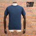 24SS PMDS 丸首サマーニット MORFOU SHIRT 清涼 透かし編み ジャガード ロゴ イタリア製 半袖 薄手 かわいい メンズ プレゼント【ke1...