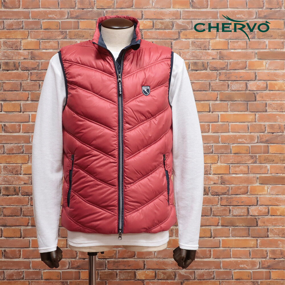 【期間限定ポイント10倍】秋冬 CHERVO 中綿ベスト EBRAICO 撥水 軽量タフタ CHERVO-TEX PROTHERM AQUADROP 防風 保温 ゴルフ メンズ【md330-127600TAF】