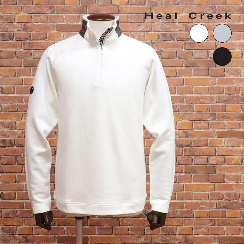 秋冬 Heal Creek ミドラー 吸湿発熱 ストレッチ あたたか保温 ラグラン切替 ハーフジップ ゴルフ 快適 楽ちん メンズ ヒールクリーク【jd153-27500TAF】