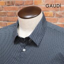 【期間限定ポイント5倍】GAUDI 総柄シャツ C511GU45020 さらっとブロード伸縮 幾何学 長袖 新作 ガウディ メンズ ちょいワル【kf300-24...