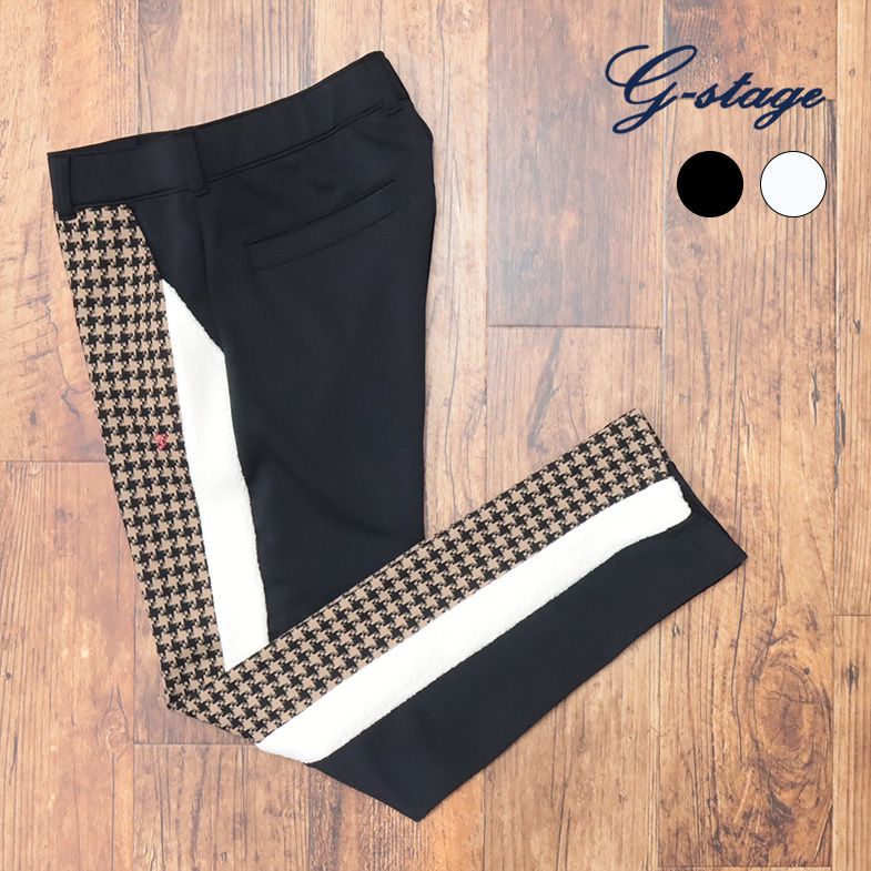 【楽天スーパーSALE】【アウトレット】g-stage 美脚パンツ ジャージー&ボア 千鳥格子 ゴルフ Dr.YAMORIコラボ 快適 ウエストも伸びる 大人 ...
