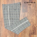【期間限定ポイント5倍】春夏 CIRCOLO 1901 スラックス パンツ 大きいサイズ CN3005 ジャージー グレンチェック柄 レトロ チルコロ1901 紳士 メンズ【kd193-38500TAF】(4)