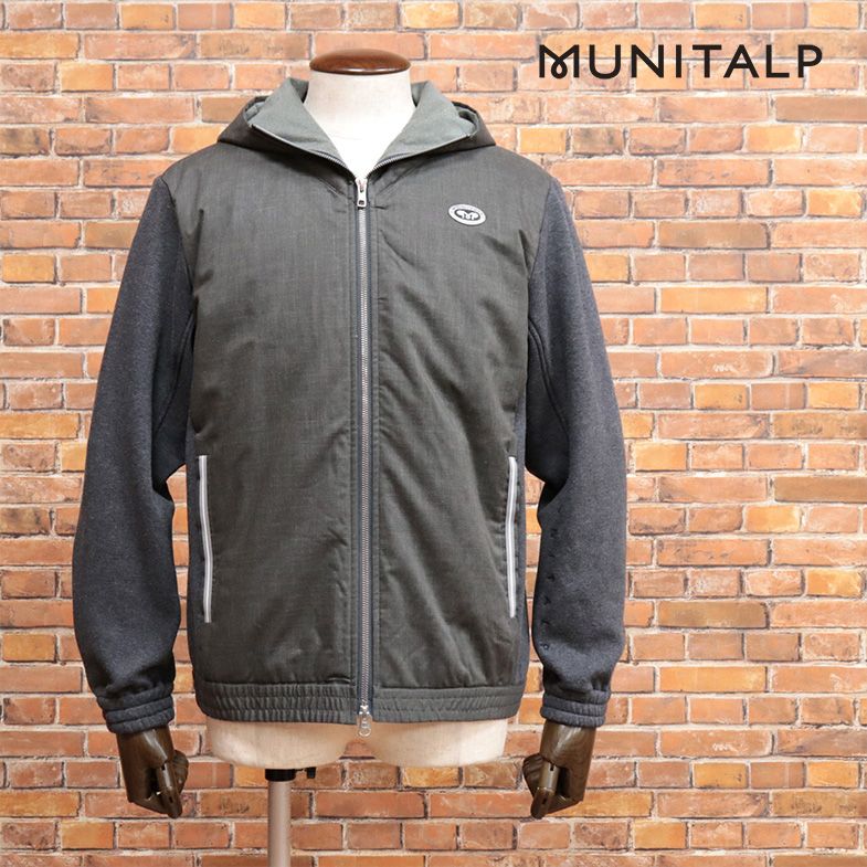 秋冬 MUNITALP ハイブリッド ブルゾン 撥水ツイル＆ニット 裏起毛 シンプル パーカー ゴルフ ハイランク 紳士 メンズ ムニタルプ【jd188-52800TAF】